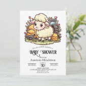Schattige Enchanted Sheep Baby shower Kaart (Staand voorkant)