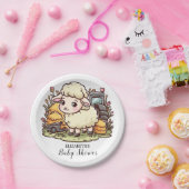 Schattige Enchanted Sheep Baby shower Papieren Bordje (Feest)