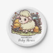 Schattige Enchanted Sheep Baby shower Papieren Bordje (Voorkant)