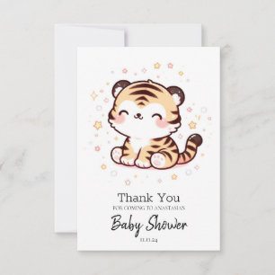 Schattige Enchanted Tiger Baby shower Bedankkaart