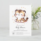 Schattige Enchanted Tiger Baby shower Kaart (Staand voorkant)