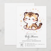Schattige Enchanted Tiger Baby shower Kaart (Voorkant / Achterkant)