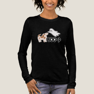 Schattige enge Boo Pup Halloween Tri-Blend Shirt