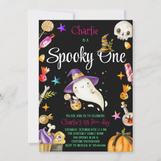 Schattige enge Eén Halloween Geest 1e Jongens Verj Kaart