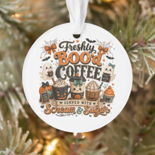 Schattige enge geest coffieliefhebber Halloween Ornament