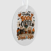 Schattige enge geest coffieliefhebber Halloween Ornament (voorkant)