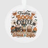 Schattige enge geest coffieliefhebber Halloween Ornament (achterkant)
