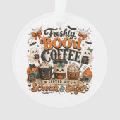 Schattige enge geest coffieliefhebber Halloween Ornament (voorkant)