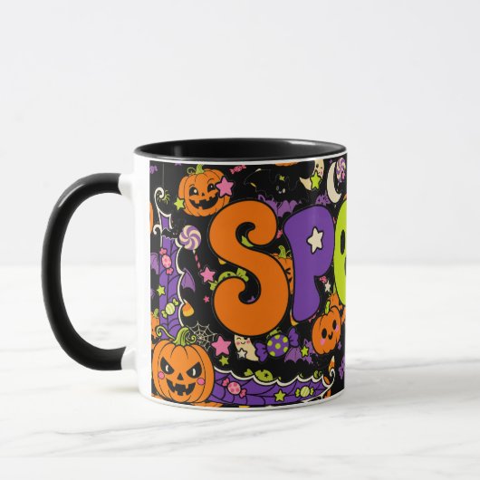 Schattige enge geest Halloween Mok (Links)