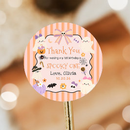 Schattige enge geest Halloween verjaardagssticker Ronde Sticker