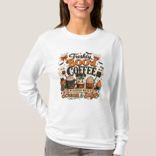 Schattige enge geest koffie liefhebber Halloween T-shirt