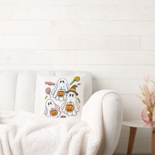 Schattige enge Halloween-geesten & snoep voor Tric Kussen
