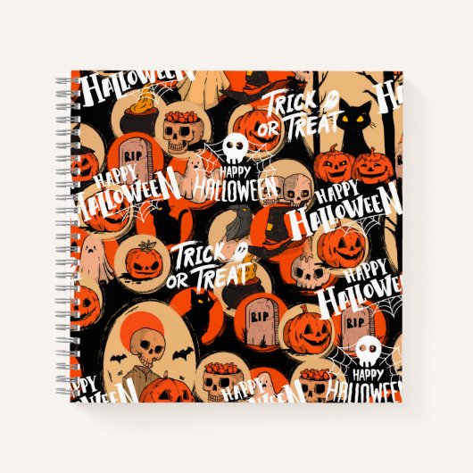 Schattige & enge Halloween griezelige sfeer Notitieboek (Voorkant)