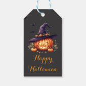 Schattige enge Halloween - Pompoen Cadeaulabel (Achterkant)