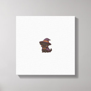 Schattige enge hond � Kawaii Halloween puppy overs Canvas Afdruk