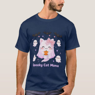 Schattige enge kat mama spook t-shirt
