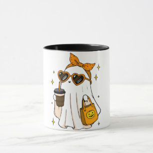 Schattige enge seizoen geest met ijskoude koffie e mok