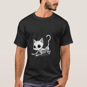 Schattige enge skelet kat - Halloween T-shirt