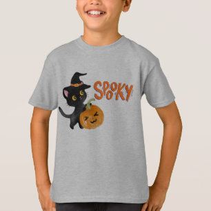 Schattige enge zwarte kat kinderen t-shirt