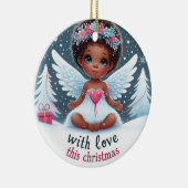 Schattige engel baby kerstversiering keramisch ornament (Rechts)