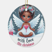Schattige engel baby kerstversiering keramisch ornament (Links)