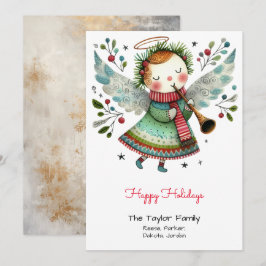 Schattige engel illustratie gelukkig feestdagenkaart