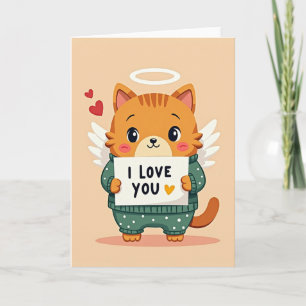 Schattige Engel Kat Liefde Kaart