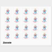😇 Schattige engel met rode hart en witte vleugels Vierkante Sticker (Vel)