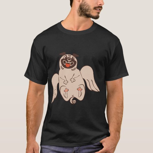Schattige Engel Pugs T-shirt (Voorkant)