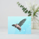 Schattige Engel Varken Vliegen in de lucht Briefkaart (Staand voorkant)