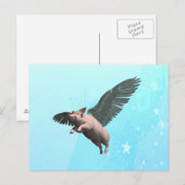 Schattige Engel Varken Vliegen in de lucht Briefkaart (Voorkant / Achterkant)
