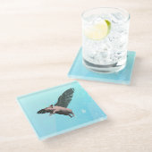 Schattige Engel Varken Vliegen in de lucht Glazen Onderzetter (Schuin)