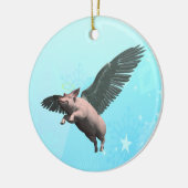 Schattige Engel Varken Vliegen in de lucht Keramisch Ornament (Links)