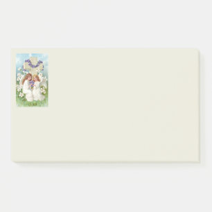 Schattige engelen met kruis en bloemen post-it® notes