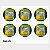Schattige Engels Bulldog Basketbal Bulldog Lover G Ronde Sticker (Vel)