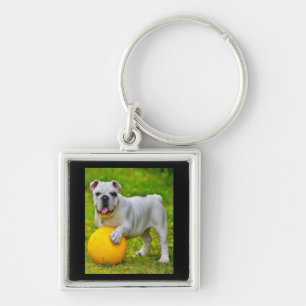 Schattige Engels Bulldog Basketbal Bulldog Lover G Sleutelhanger