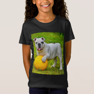 Schattige Engels Bulldog Basketbal Bulldog Lover G T-shirt