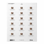 Schattige Engels Bulldog Cartoon Puppy Hondenliefh Etiket (Full Sheet)
