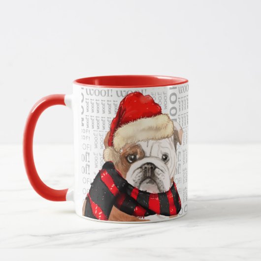 Schattige Engels Bulldog Kerstthema Mok (Links)