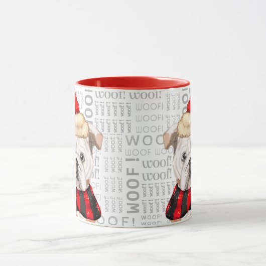 Schattige Engels Bulldog Kerstthema Mok (Midden)