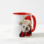 Schattige Engels Bulldog Kerstthema Mok (Voorkant rechts)