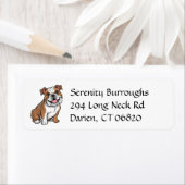 Schattige Engels Bulldog Lover Cartoon Puppy Dog M Etiket (Insitu)