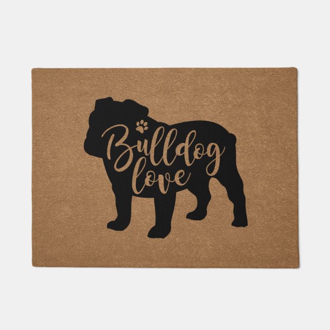 Schattige Engels Bulldog Lover Owner Gift Deurmat (Voorkant)