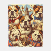 Schattige Engels Bulldog schilderij Fleece Deken (Voorkant)
