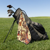 Schattige Engels Bulldog schilderij Golfhanddoek (Groen)