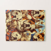 Schattige Engels Bulldog schilderij Legpuzzel (Horizontaal)