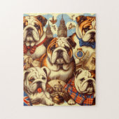 Schattige Engels Bulldog schilderij Legpuzzel (Verticaal)