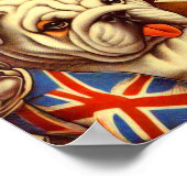Schattige Engels Bulldog schilderij Poster (Hoek)