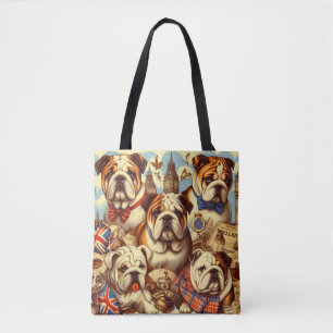 Schattige Engels Bulldog schilderij Tote Bag
