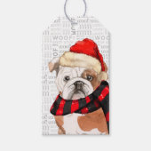 Schattige Engels Bulldog Vlooien Navidog Kerstmis Cadeaulabel (Voorkant)
